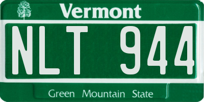 VT license plate NLT944