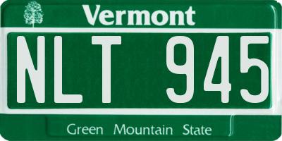 VT license plate NLT945