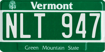 VT license plate NLT947
