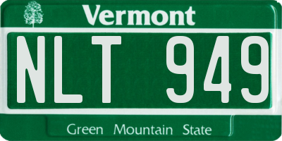 VT license plate NLT949