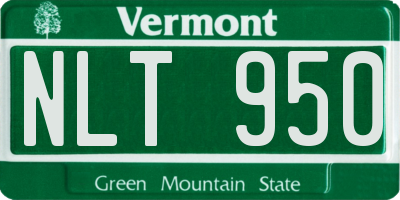 VT license plate NLT950