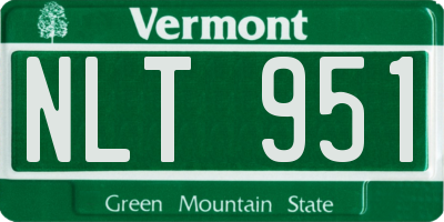 VT license plate NLT951