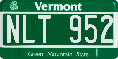 VT license plate NLT952