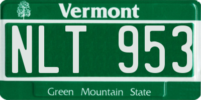 VT license plate NLT953