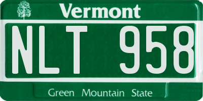 VT license plate NLT958