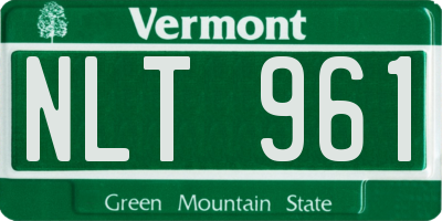 VT license plate NLT961