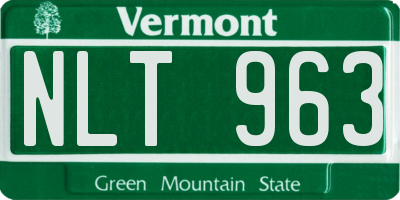 VT license plate NLT963