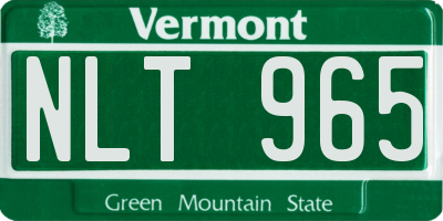 VT license plate NLT965