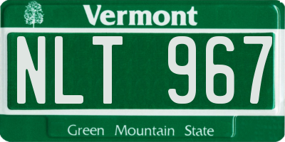VT license plate NLT967