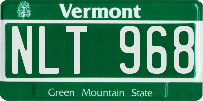 VT license plate NLT968