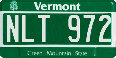 VT license plate NLT972