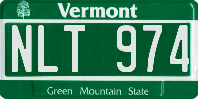 VT license plate NLT974