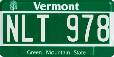 VT license plate NLT978