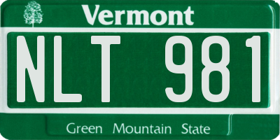 VT license plate NLT981