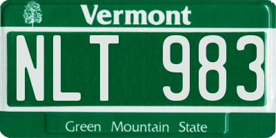 VT license plate NLT983