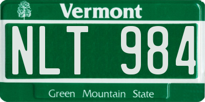VT license plate NLT984