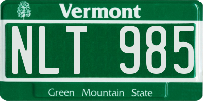 VT license plate NLT985