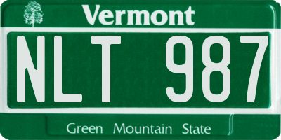 VT license plate NLT987