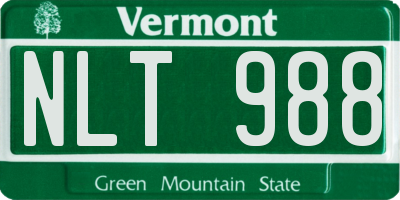 VT license plate NLT988
