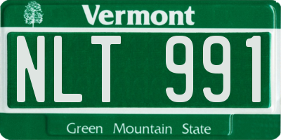 VT license plate NLT991