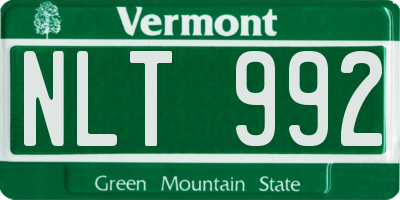VT license plate NLT992