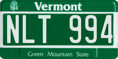 VT license plate NLT994