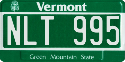 VT license plate NLT995