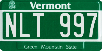 VT license plate NLT997