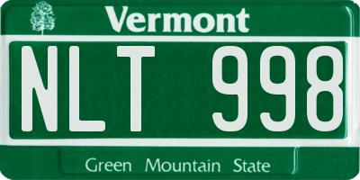 VT license plate NLT998