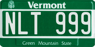 VT license plate NLT999