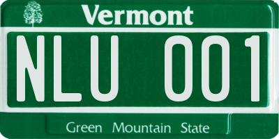 VT license plate NLU001