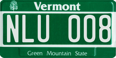 VT license plate NLU008