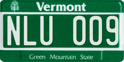VT license plate NLU009