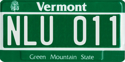 VT license plate NLU011