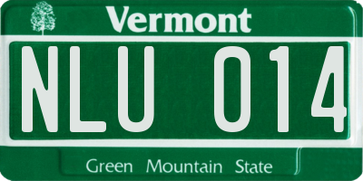 VT license plate NLU014