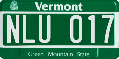 VT license plate NLU017