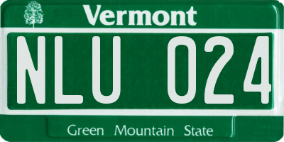 VT license plate NLU024