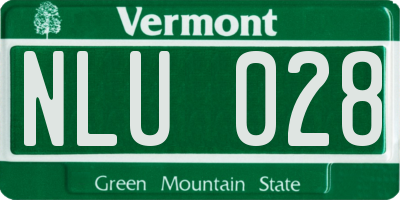 VT license plate NLU028