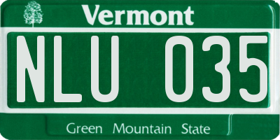 VT license plate NLU035
