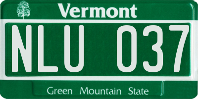 VT license plate NLU037