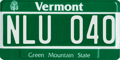 VT license plate NLU040