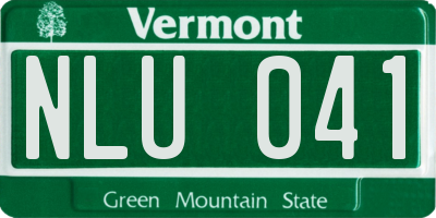 VT license plate NLU041