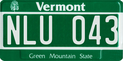 VT license plate NLU043
