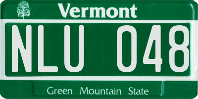 VT license plate NLU048