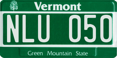 VT license plate NLU050