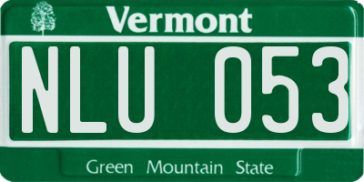 VT license plate NLU053