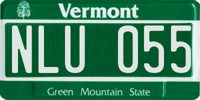 VT license plate NLU055