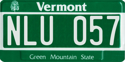 VT license plate NLU057