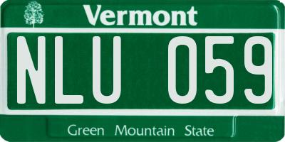 VT license plate NLU059
