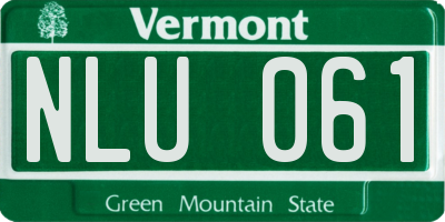 VT license plate NLU061